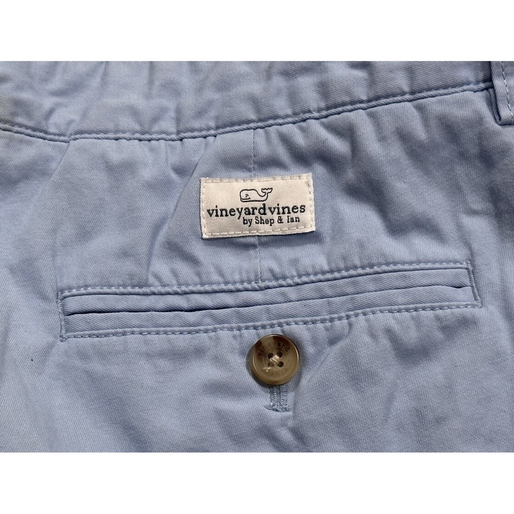 Vineyard Vines Shorts Men's 34 Pale Blue Shep & Ian  Flat Front Club Chino Short - Picture 6 of 13